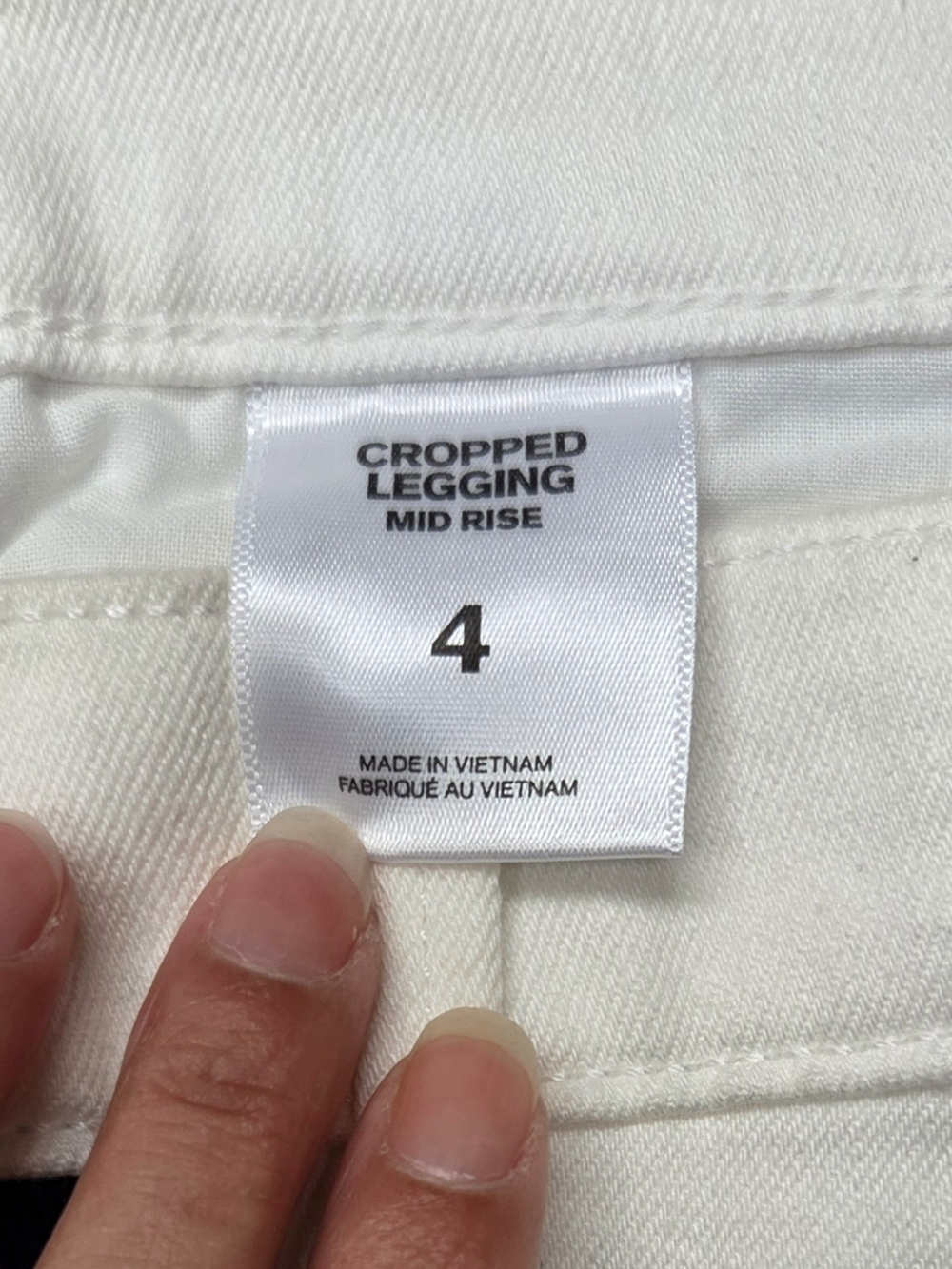 NWT Express White Cropped Moto Jeans White & Black Size 4 - Picture 7 of 9